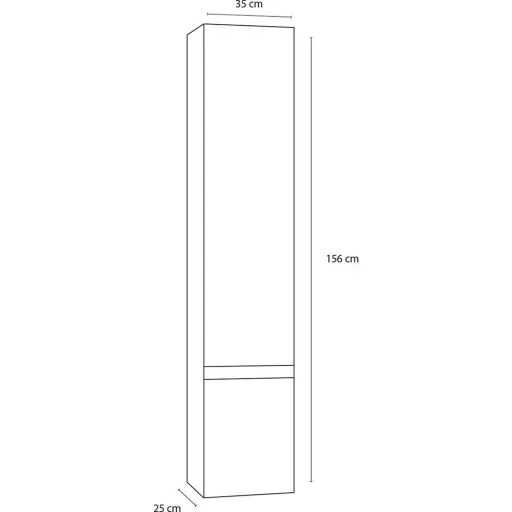 Stripe Bath Tall Cabinet Right 35x156cm White