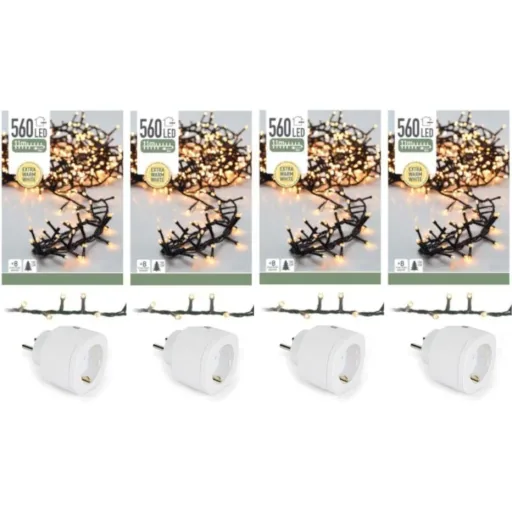 4x Christmas tree lights 11 meters Smart controllable from the phone 560LED for indoor use WITH Perel Smart home