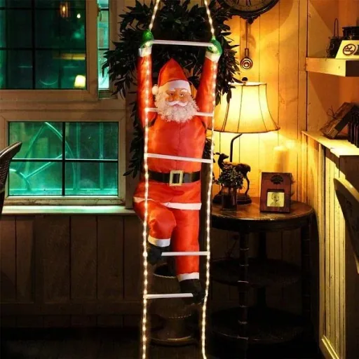 Santa Claus on ladder with 120 LEDs