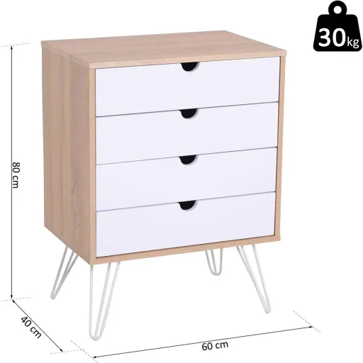 Bedside table, nightstand, side table, hallway chest of drawers, console table, 4 drawers
