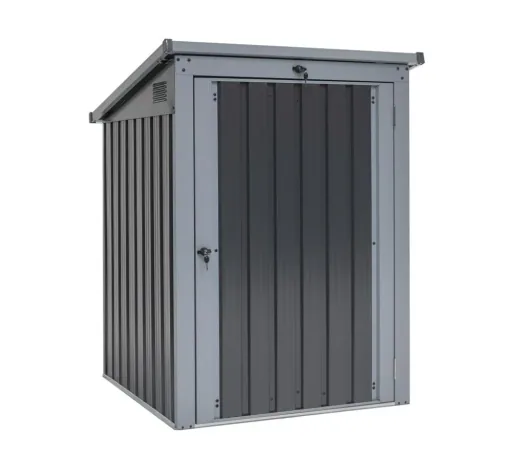 Afvalbakbehuizing voor 1x 240 L, 104×101×134 cm, Antraciet – afsluitbare stalen behuizing