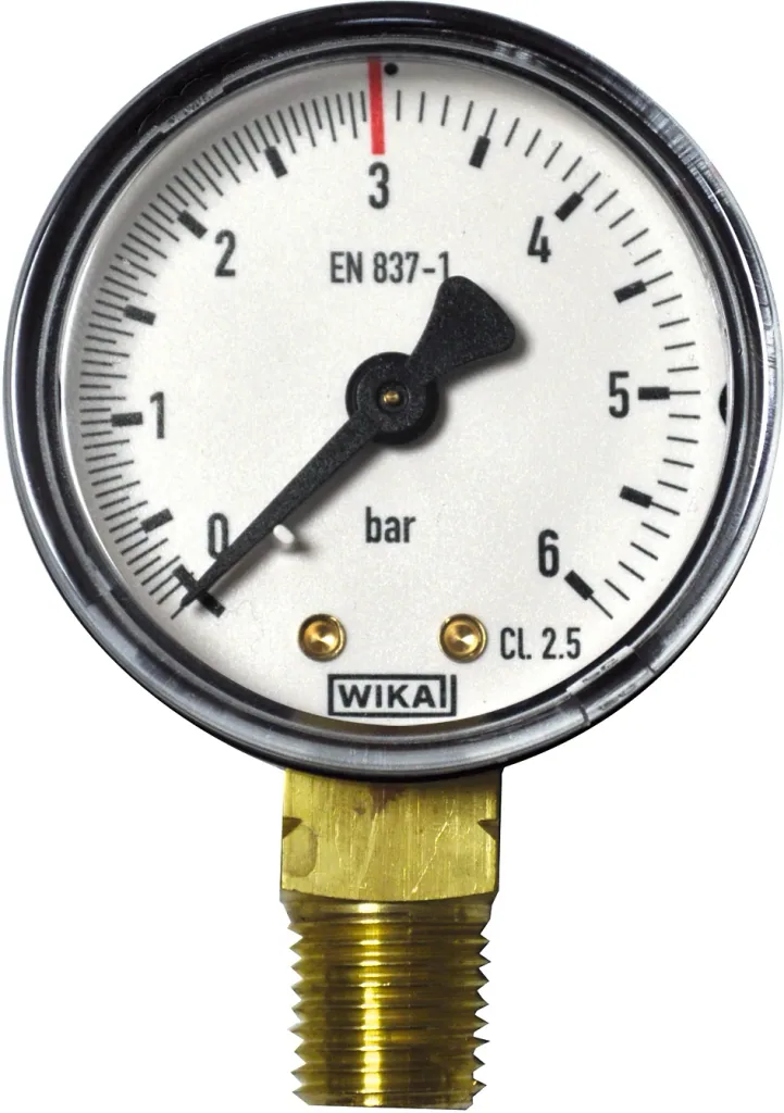 Manometer, drukmeter, werkdrukmeter, 0-6/3 bar