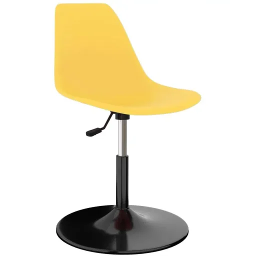 Dining chair swivel, 2 pieces, PP, yellow