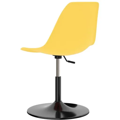 Dining chair swivel, 2 pieces, PP, yellow