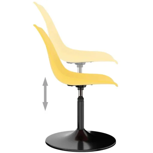 Dining chair swivel, 2 pieces, PP, yellow