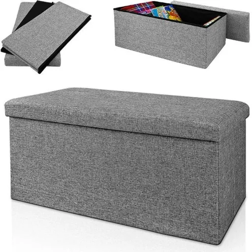 2-in-1 stool 80 x 38 x 40 cm ottoman storage box