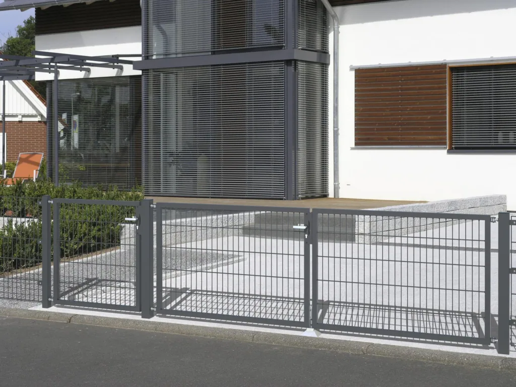 Double rod mesh fence complete set, anthracite, height 140 cm, length 20 m