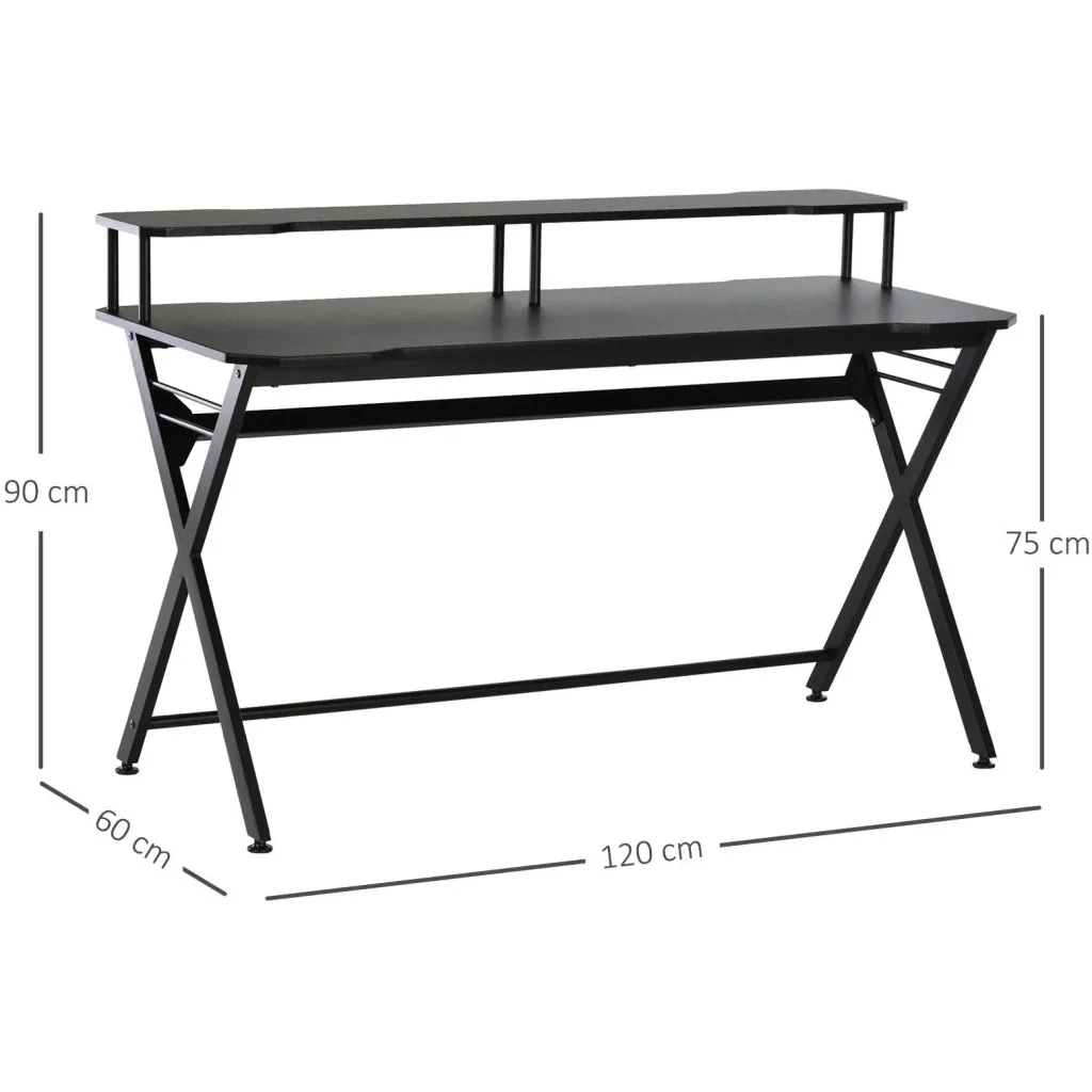 Desk with headphone hook, black