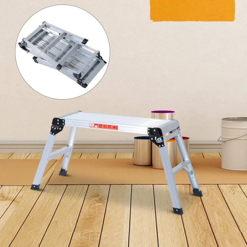 Work platform aluminum step bench stepladder work platform foldable