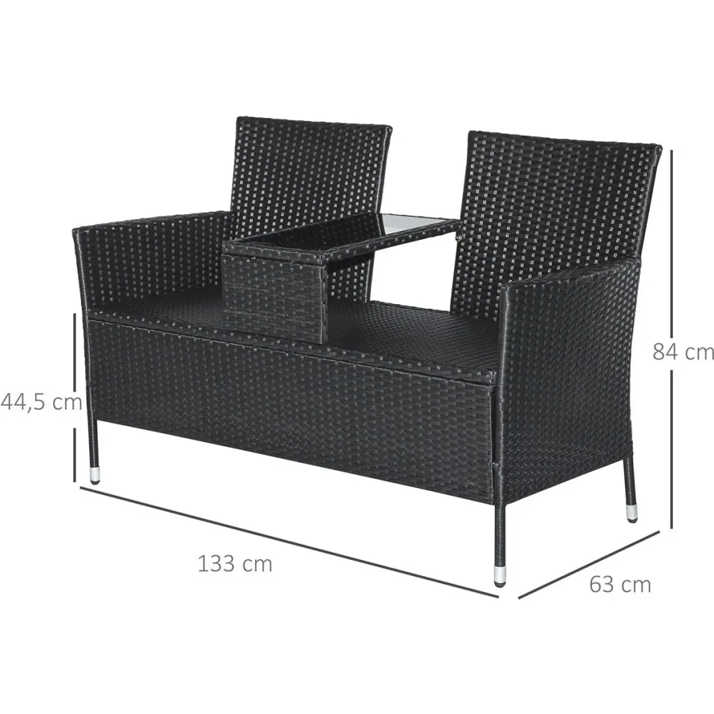 Polyrattan garden bench