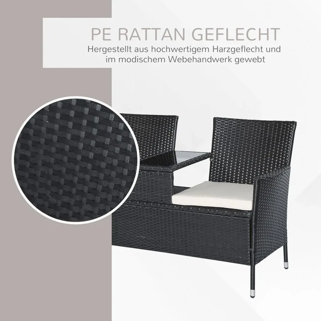 Polyrattan garden bench