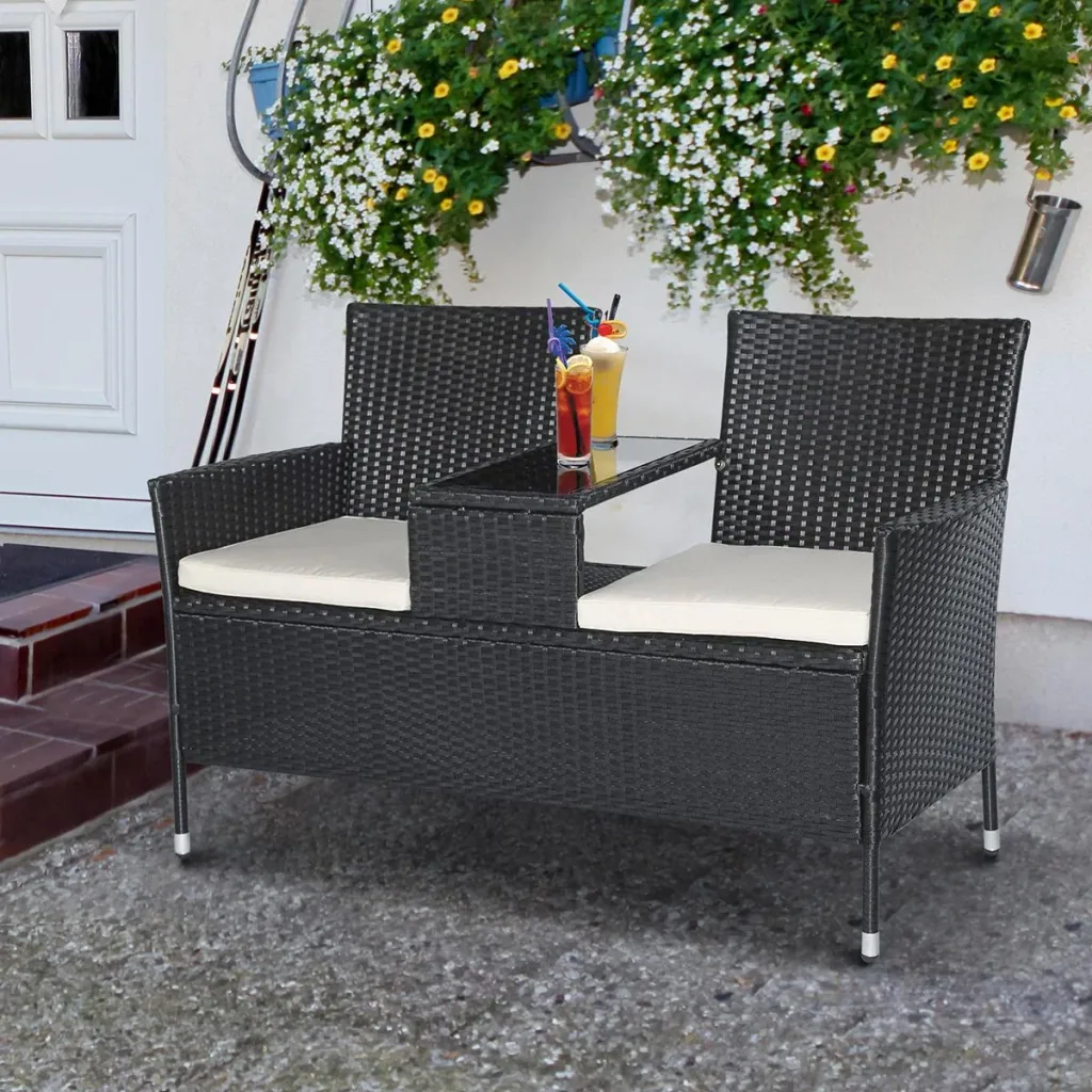 Polyrattan garden bench