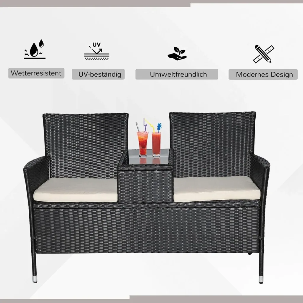 Polyrattan garden bench