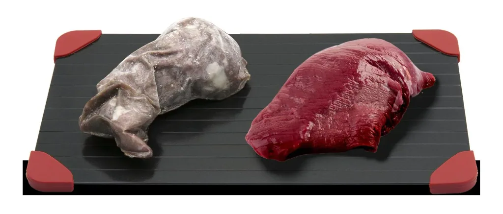 Defrosting tray, aluminum, black/red, 35 x 20 cm