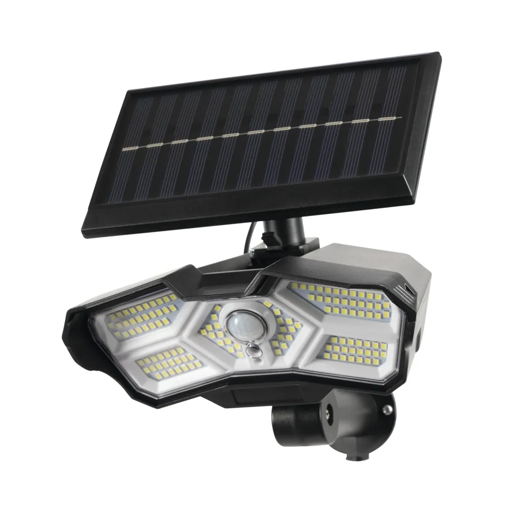 LED solar spotlight with motion detector, 400 lumens
