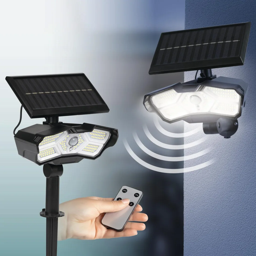 LED solar spotlight with motion detector, 400 lumens