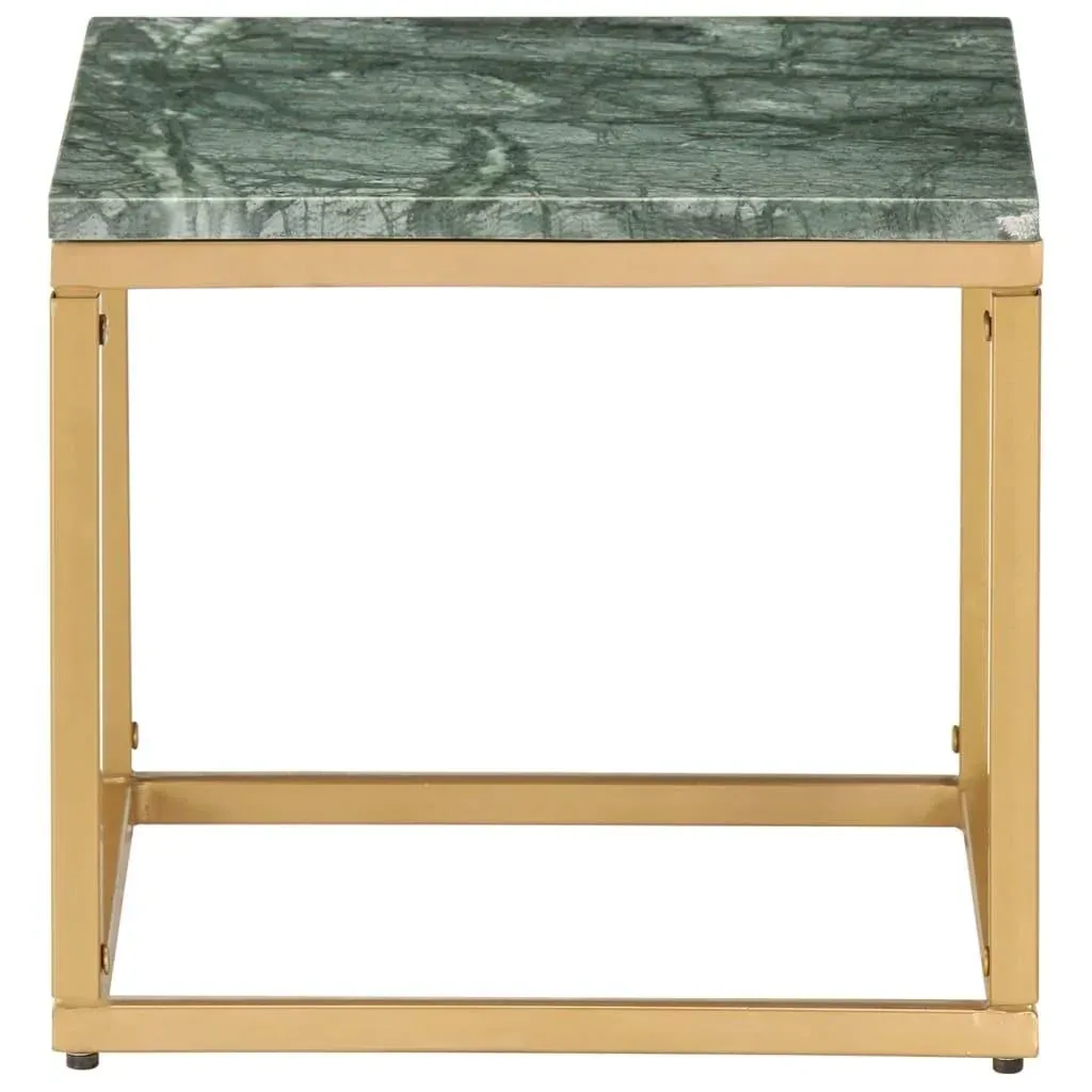 Coffee table 40x40x35 cm real stone with marble structure green