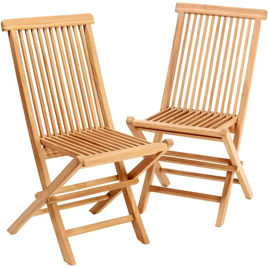 Folding garden chair 2 pieces - teak - 46.5x59x92 cm