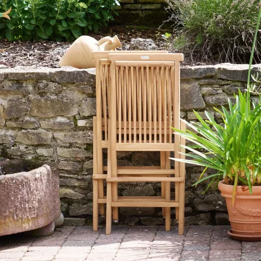 Folding garden chair 2 pieces - teak - 46.5x59x92 cm