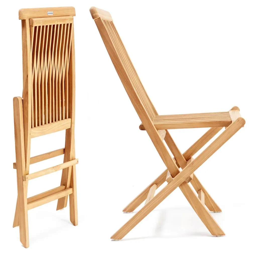 Folding garden chair 2 pieces - teak - 46.5x59x92 cm