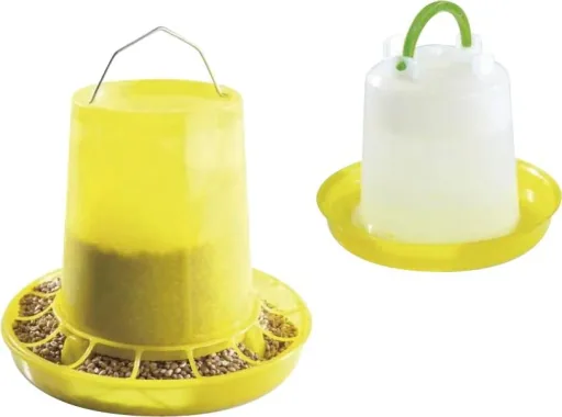 Poultry drinker and feeder in a value set