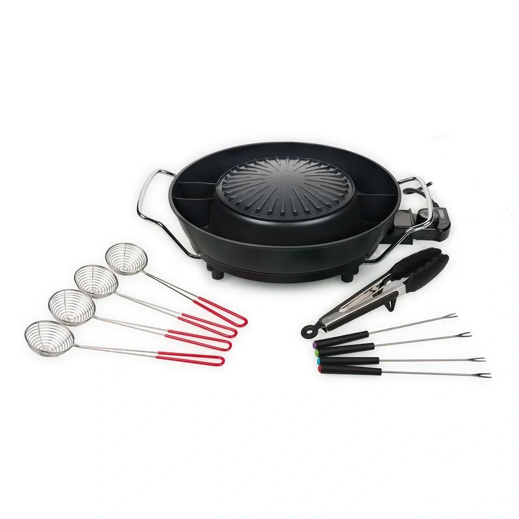 Electric fondue and grill set
