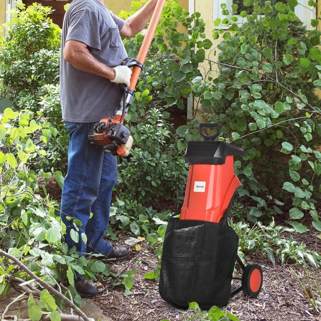Electric garden shredder roller shredder including garden waste bag powerful 2500 Watt branch thickness up to 40 mm 230-240V quiet robust