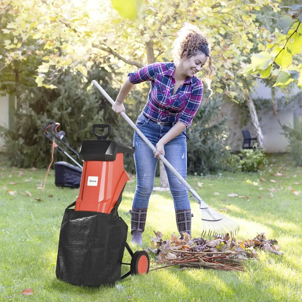 Electric garden shredder roller shredder including garden waste bag powerful 2500 Watt branch thickness up to 40 mm 230-240V quiet robust