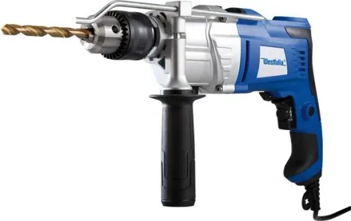 Electronic impact drill 1050 watts, 2-speed including 18-piece Makita drill bit set