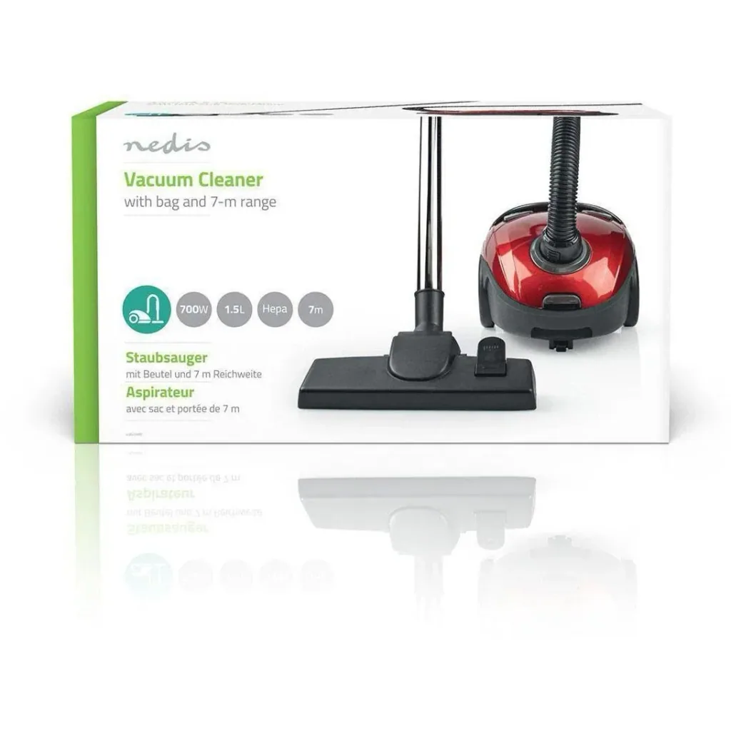 Nedis bagged vacuum cleaner - 1.5 L - 700 W - 5 m cable length