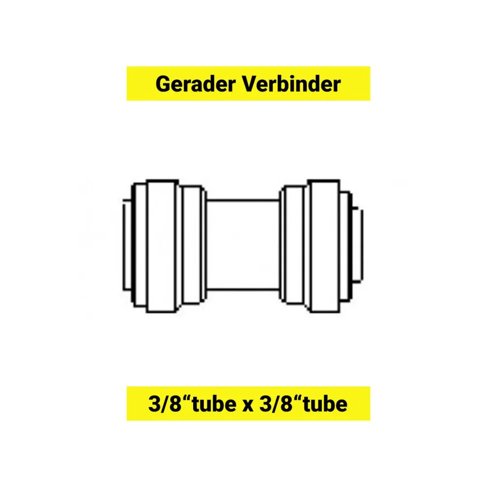Rechte verloopstuk 1/2" naar 3/8"