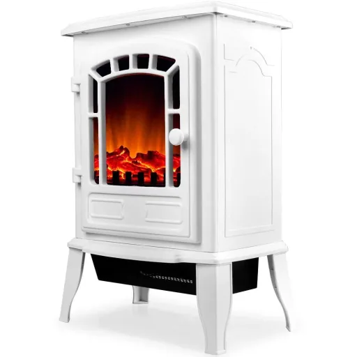 Electric fireplace with heater and chimney effect 2000W white