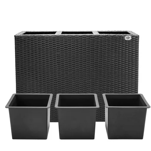 Standing flowerpot black 83x30.5x60cm