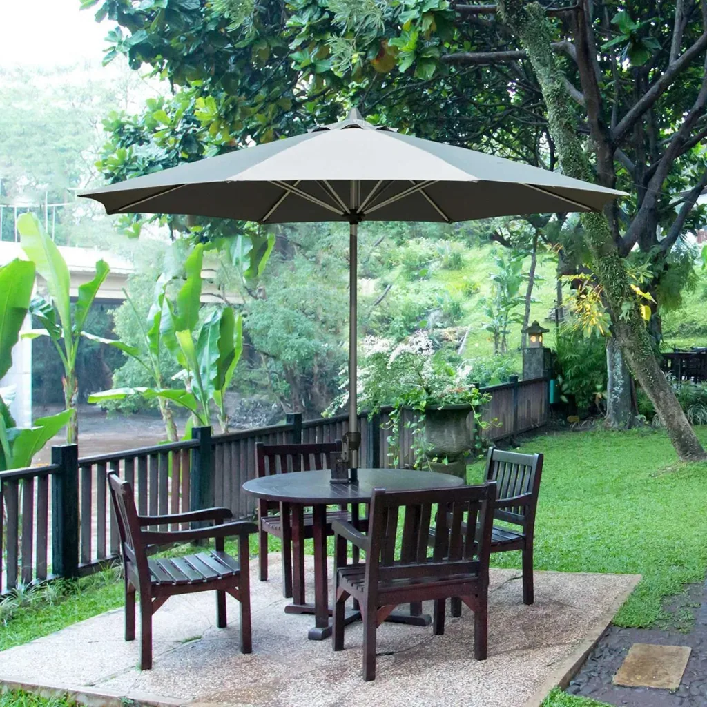 Parasol 2.7 m 8 ribs aluminum polyester dark gray