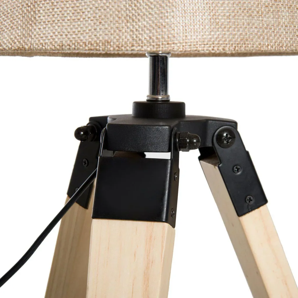 Table lamp tripod table lamp E27 linen look pine beige
