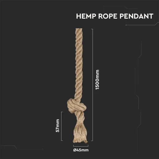 VT-7118 rope lamp - hanging lamp - 1.5 meters - knottable - E27