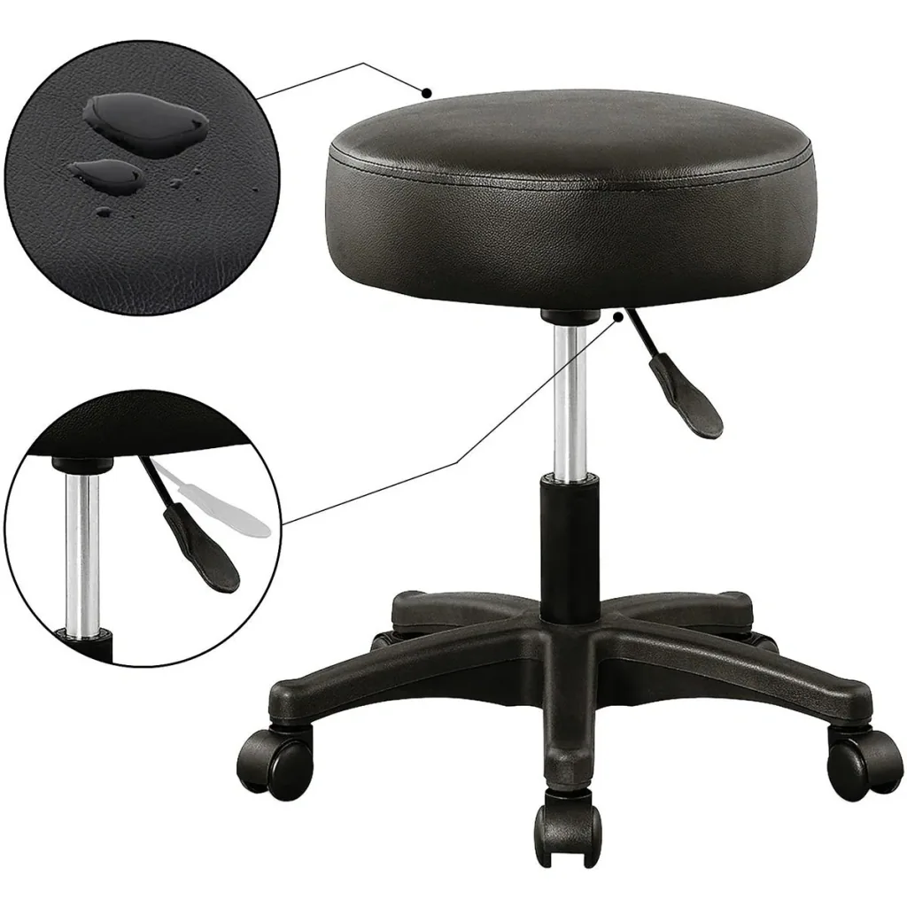 Crutch work stool - rotatable and adjustable