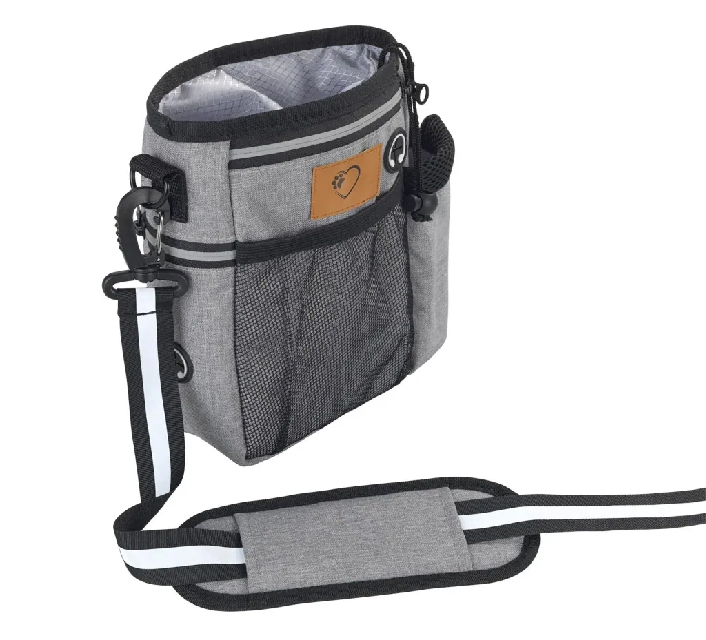Dog Walking Organizer, Shoulder Bag with Strap, Grey