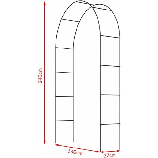 Rose arch black 240x140x37cm