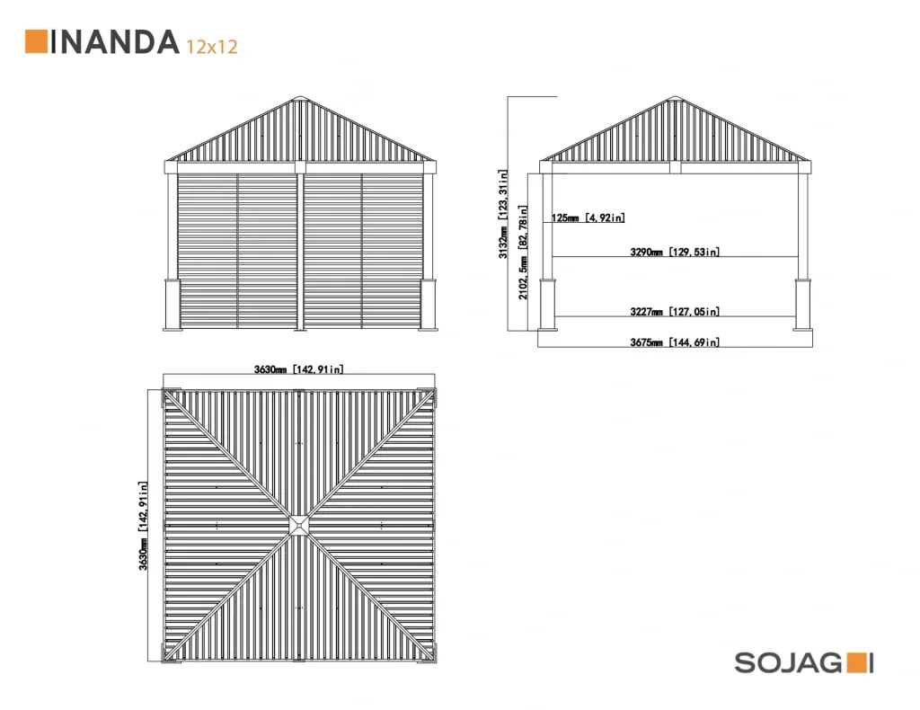 Paviljoen Sojag Nanda 12 x 12, kleur champagne taupe
