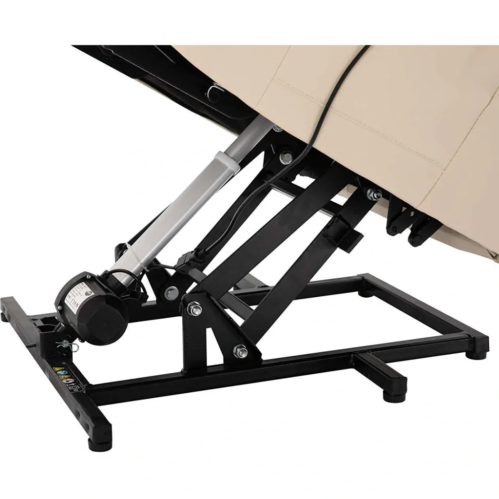 Massage chair with heat function and stand-up aid