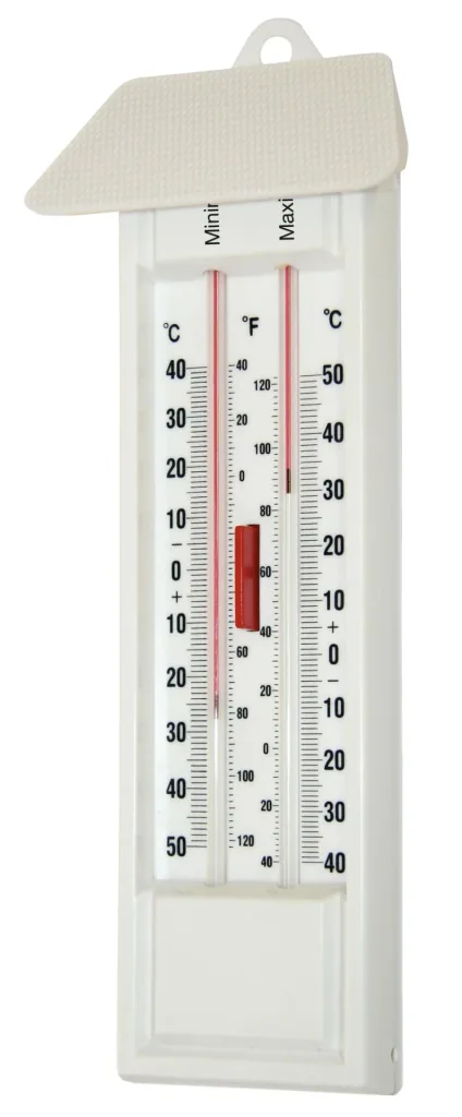 Maximum-minimum thermometer, mercury-free