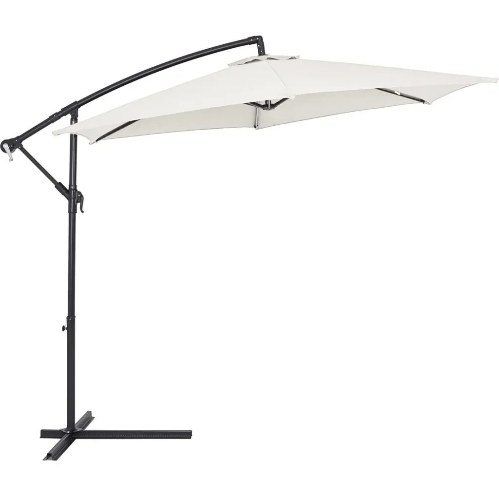 Parasol Foldable aluminum umbrella beige with pendulum Ø 330 cm