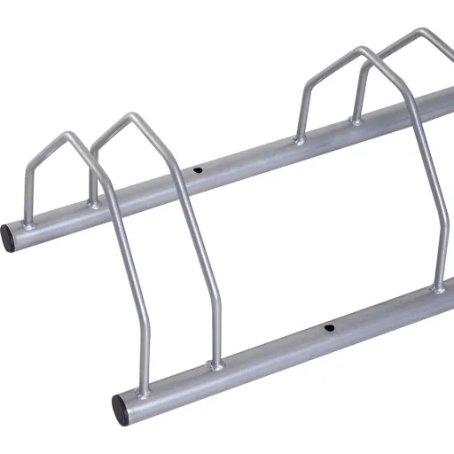 Bicycle stand Bicycle parking Multiple stand Floor and wall mounting Steel Silver 4 bicycles