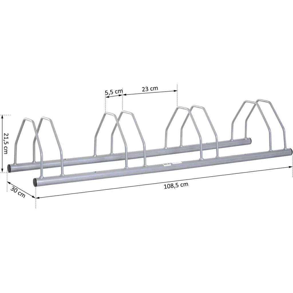 Bicycle stand Bicycle parking Multiple stand Floor and wall mounting Steel Silver 4 bicycles