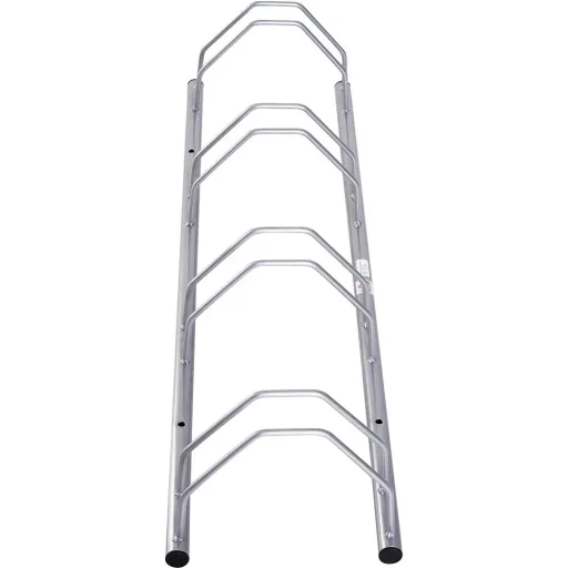 Bicycle stand Bicycle parking Multiple stand Floor and wall mounting Steel Silver 4 bicycles