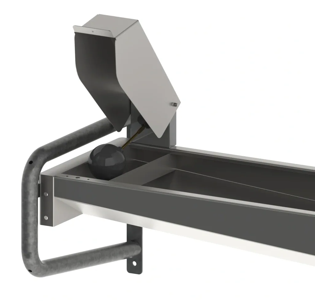 Heatable trough drinker 100cm made of stainless steel, with wall bracket