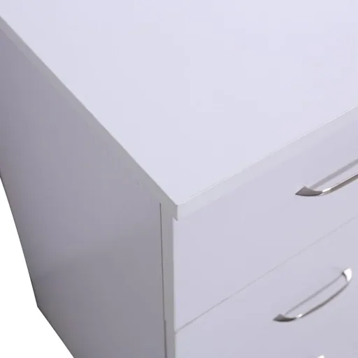 Desk computer table with drawers white