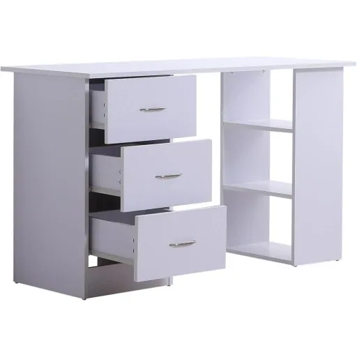 Desk computer table with drawers white