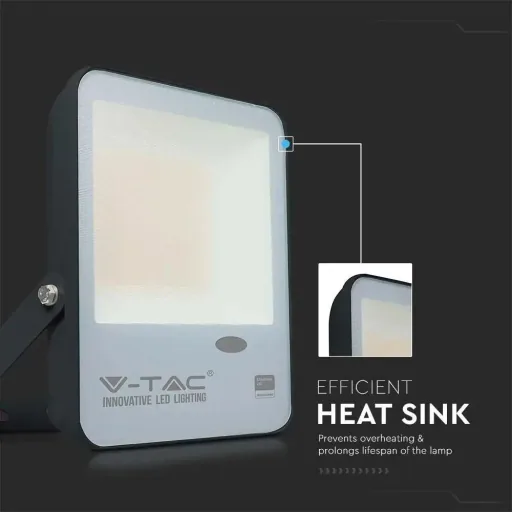 VT-37S LED floodlight with day/night sensor - 30 W - 3000 Lm - 4000K - black